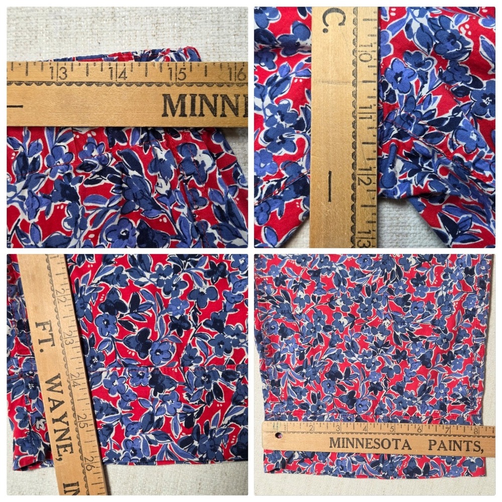 J.Crew Womens Floral Pajama Set Cotton Short Sleeve Top Drawstring Pants Size S - Picture 8 of 10